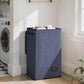 SOLEDI Laundry Hamper with Lid 90L Large & Tall Collapsible Laundry Basket, Clothes Hamper with Bag Removable Easy to Carry, Dirty Hampers for Bedroom, Bathroom, Dorm, College, Navy Blue