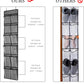 KEEPJOY Over The Door Shoe Organizer 2 Pack,Mesh Pockets Hanging Shoe Rack Over The Door,Shoe Storage Closet with 4 Hooks,Washable and Breathable Fabic,Large Size 57.5×12.6inch(Grey)