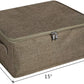 ANMINY Storage Bins with Zipper Lids 13 Qt Lidded Fabric Storage Boxes Baskets Cubes with Handles Collapsible Washable Cotton Linen Closet Shelf Clothes Organizer Containers - Coffee, Small