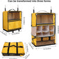TABITORA Travel Portable Hanging Shelves Closet Organizer Packing Luggage Storage with Multifunctional and Foldable Invisible Compartment,Lightweight, for Suitcase, RV,Closet…Yellow,XXL