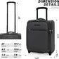Verage Under Seat Luggage with Wheels, Softside Expanable Small Suitcase Carry On Luggage Bags for Airlines Airplanes Short Trip Men Women (Grey, 16-Inch Rolling Underseat)