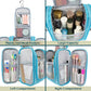 PAVILIA Toiletry Bag Travel Bag for Women Men, Hanging Cosmetic Organizer, Water Resistant Makeup Bag for Accessories Toiletries, Large Travel Essentials Kit (Turquoise)