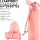 TakeToday Collapsible Water Bottles 20oz, Leak Proof, BPA-Free, Foldable Silicone Travel Water Bottle with Straw Strap for Cycling, Hiking, Outdoors