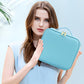Makeup Organizer Bag with Mirror, Lighted Travel Makeup Bag 3 Colors Modes, Cosmetic Bag Make up Organizer with Mirror and Light, Makeup Train Case Portable Cosmetic Storage Case Gifts(Blue)