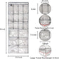 Extra Large Hanging Crystal Clear Over Door Shoe Organizer, Closet Shoe Rack with 12+6 Pockets, 8 Hooks, Grey (59"x 21.6")