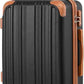 Coolife Carry On Luggage, Suitcase with Durable and Lightweight, carry on suitcase with ABS Hardshell, Dual Spinner Wheels, TSA Lock, and YKK Zipper (apricot black, S(20in)_carry on)
