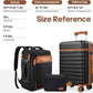 UKEIN Luggage Sets 3 Piece, Carry On Luggage 20In With Spinner Wheels,PC Hardside Suitcase Set with TSA Lock,Durable Carry On Suitcase With Travel Backpack for Men (Black, 3 piece set (20inch))