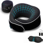 Orthopedic Neck Pillow, Travel Neck Pillows for Airplanes, Memory Foam Kit, 360° Head Support, Airplane Pillow Set with 3D Contoured Eye Masks, Earplugs, and Luxury Mesh Bag (Black)