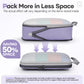 Veken 9/11 Set Compression Packing Cubes for Travel Essentials,Compressible Expandable Large Luggage Suitcase Organizer Bags for Clothing,Durable Space Saver Storage Bags(Purple Gray)
