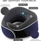 Travel Neck Pillow, Best Memory Foam Airplane Pillow for Head Support Soft Adjustable Pillow for Plane, Car & Home Recliner Use (Blue)