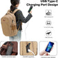 Tzowla Vintage Canvas Laptop Backpack for Men and Women,College Travel Work Rucksack with USB/Type-C Charging Port,Lightweight Bookbag Hiking Casual Daypack Backpacks Fit 15.6 Inch Notebook(Khaki)