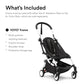 Stokke YOYO3 Frame, White - Textile Set Not Included - Comes with 5-Point Harness, Multi-Position Reclining Backrest, Canopy Extensions, Padded Shoulder Strap & Protective Storage Bag