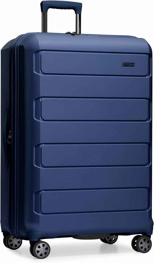 Traveler's Choice Pagosa Hardshell Expandable Luggage with Spinner Wheels, Navy, 30-Inch Large