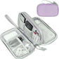 FYY Electronic Organizer, Travel Cable Organizer Bag Pouch Electronic Accessories Carry Case Portable Waterproof Double Layers Storage Bag for Cable, Charger, Phone, Medium Size- Light Purple