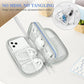 FYY Travel Cable Organizer Pouch Electronic Accessories Carry Case Portable Waterproof Double Layers All-in-One Storage Bag for Cord, Charger, Phone, Pattern Blue
