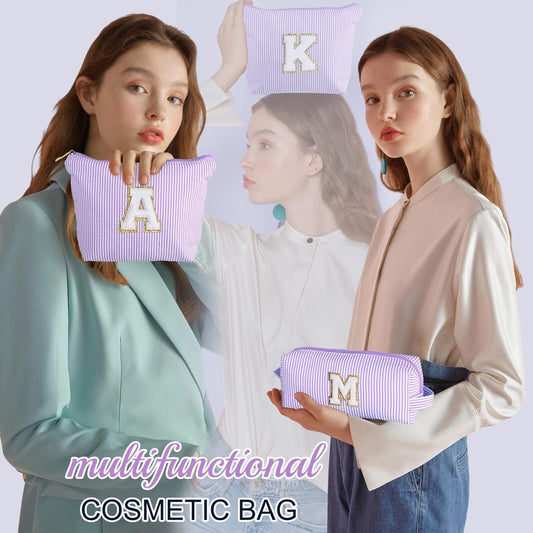 YOOLIFE Personalized Friend Birthday Gifts - 2 Pieces Makeup Bag Cosmetic Bags for Women Travel Makeup Bag Make up Bag with Small Makeup Bag Wedding Bridesmaid Gifts Teacher Gifts for Women Letter H - Roamly