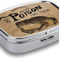 Metal 2 Compartment Pill Organizer Travel Friendly Portable Compact Pill Box Cute Pill Case to Hold Vitamins,Fish Oil,Supplements,Meds,Tablet for Purse,Pocket. (Poison Frog)