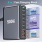 500W USB C Charger Block, 8-Port Fast USB Charging Station Dual PD 100W GaN Ⅲ Pro Charging Station For Multiple Devices, Laptop Charger Adapter Compatible with MacBook, DELL, iPad, iPhone, Samsung etc