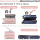 3 Piece Luggage Set 100% PC Hardshell, Front Opening Expandable Suitcase (20/24/28) with Laptop Compartment & Free Custom PVC Covers, Trunk Style Lightweight Spinner Wheels TSA Lock (Pink)