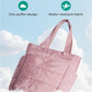 BAGSMART Tote Bag for Women, Lightweight Puffy Tote Bag with Compartments Shoulder Bag Handbag for Travel, Work, Gym,