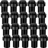 Chumia 30 Pcs Door Stopper Mounted Floor Stops Stainless Steel Cylindrical Stopper Modern Decorative Rubber Bumper Stops Holder Wall Protector for Bottom or Top of Door (Black)