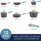 Rachael Ray Cucina Hard Anodized Nonstick Cookware Pots and Pans Set, 12 Piece, Gray with Blue Handles