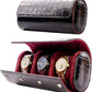 MR.OKAY 3 Watch Travel Case-Classic Leather Watch Case With Superb Texture. (Portable Watch Roll Or Organizer For Storage And Display).Festival Gift For Men, All Handcrafted By Artisans.