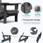 SERWALL Foldable Adirondack Chair Set of 4, HDPE Adirondack Chair with Wood-Texture-Gray