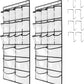 2 Pack Extra Large Hanging Crystal Clear Over Door Shoe Organizers, Closet Shoe Rack Organizer, 12+6 Pockets, 8 Hooks, White (59" x 21.6")