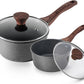 SENSARTE Nonstick Sauce Pan with Lid Saucepan Set, Swiss Granite Coating Sauce Pot Kitchen Cooking Pot, Induction Comptable, Free of Intentionally Added PFOA, 2 + 2.5 QT