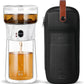 ZENS Modern One Touch Tea Maker, Glass Teapot with Infuser for Loose Leaf Tea Diffusers, Mess-Free Smart Pouring with Insulated Mug and Portable Tea Kits for Tea Lover Gifts