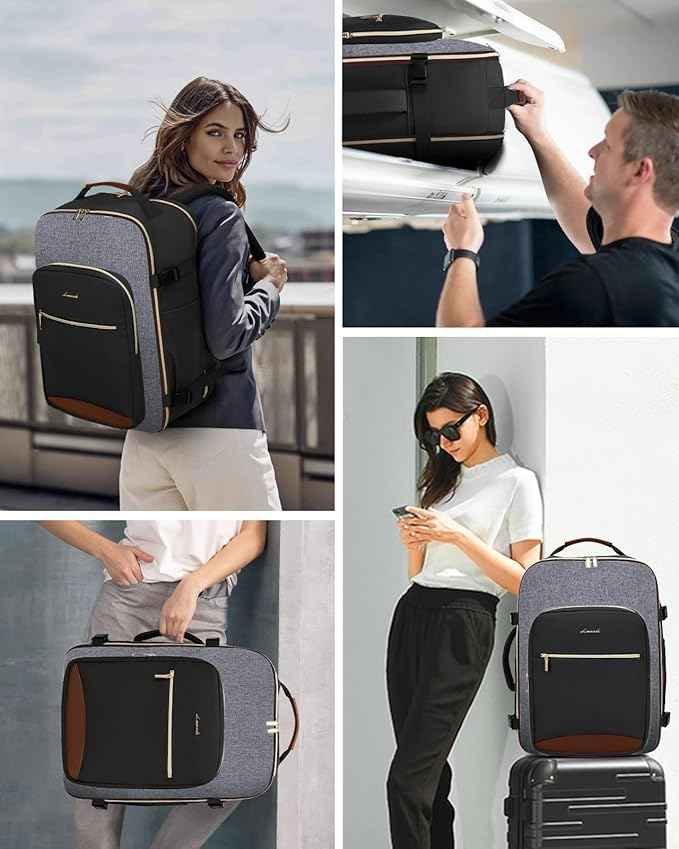 LOVEVOOK 50L Travel Backpack for Women & Men, Airline Approved Carry On Luggage with 3 Packing Cubes, TSA Overnight Bags, Waterproof Personal Item Bag, Weekender Essentials Backpacks fits 17" Laptop