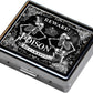 Cute and Portable Metal Pill Organizer – 8 Compartments, Elegant Chrome Finish, Ideal for Travel and Daily Use (Beware Poison Skeletons)