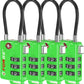 TSA Approved Cable Luggage Locks, Re-settable Combination with Alloy Body (Green 4 Locks)