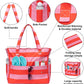Waterproof Beach Tote Pool Bags for Women Ladies Extra Large Gym Tote Carry On Bag With Wet Compartment for Weekender Travel