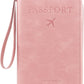 Rowgins Rfid Blocking Passport Holder Wallet, Rowgins Rfid Passport Holder with Zipper, PU Leather PassportHolder for Travel (PINK)