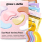 grace & stella Under Eye Mask Variety Pack - 18 Pairs of Under Eye Patches for Dark Circles - With 6 Colors (3 Pairs/Color) - Gel Masks Puffy Eyes for Women - Vegan Cruelty Free Bridesmaid Gifts