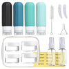 16 Pack Travel Bottles Set - Leakproof Silicone Containers, TSA Approved, Squeezable Refillable 3oz for Shampoo, Conditioner, Lotion