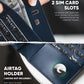 VULKIT Passport Holder with Airtag Holder RFID Blocking Passport Wallet Travel Leather Passport for Women(Black Navy)