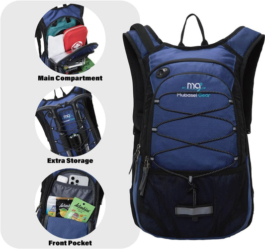 15L Insulated Hydration Backpack Pack with 2L Water Bladder Lightweight Hiking Backpack Bag for Women Men Daypack for Hiking Running Festival Camping Biking - Roamly