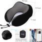 Travel Pillow, Best Memory Foam Neck Pillow Head Support Soft Pillow for Sleeping Rest, Airplane Car & Home Use (Black)