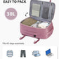 ECOHUB Travel Backpack for Women, Carry on Backpack with USB Charging Hole, Spirit Airlines Personal Item Bag Flight Approved, 15.6 Inch Laptop Backpack with Anti Theft Pockets, 30L, Pink
