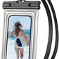 Floating Waterproof Phone Pouch, IPX68 Waterproof Phone Case with Lanyard for iPhone 16 15 14 13 Pro Max Samsung S25 S24 S23 S22, Up to 7", Beach Vacation Essentials, Glitter Silver
