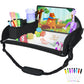 Upgraded Kids Travel Tray for Airplane - Toddler Car Seat Table Tray, Road Trip Essentials for Boys & Girls, Carseat Lap Desk for Kids Road Trip Activities, Black