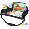 Upgraded Kids Travel Tray for Airplane - Toddler Car Seat Table Tray, Road Trip Essentials for Boys & Girls, Carseat Lap Desk for Kids Road Trip Activities, Black