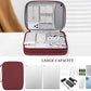 FYY Electronic Organizer, Extra Large Travel Cable Organizer Bag Pouch Portable Waterproof Double Layers All-in-One Storage Bag for iPad, Cable, Power Bank, Laptop Charger for Office/Home, Wine Red