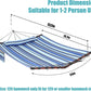 TegerDeger 12FT 2 Person Hammock Large Hammock 450LB Capacity with V Shaped Hardwood Spreader Bar & Nylon Rope for Outside, Patio, Garden, Backyard, Beach, Poolside - Blue Stripes