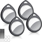 Air Tracker Tags-4 Pack, 5.3 Bluetooth Tracker Work with Apple Find My (iOS Only), 100dB Sound, Smart Tag with Keychain/Lanyard, Item Finder for Luggage/Key/Suitcase, Replaceable Battery, Black.