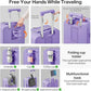 mixi Large Checked Luggage with Cup Phone Holder and Charger Hard Shell Suitcases with Spinner Wheels, 26 Inch Lilac Purple
