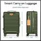 Joyway 20 Inch Carry on Luggage with Front Pocket, PC Hardshell Carry-on Suitcase with USB Port and Cup Holder, 21.5x14.2x9 Airline Approved, Luggage with Spinner Wheels and TSA Lock(Dark Green)